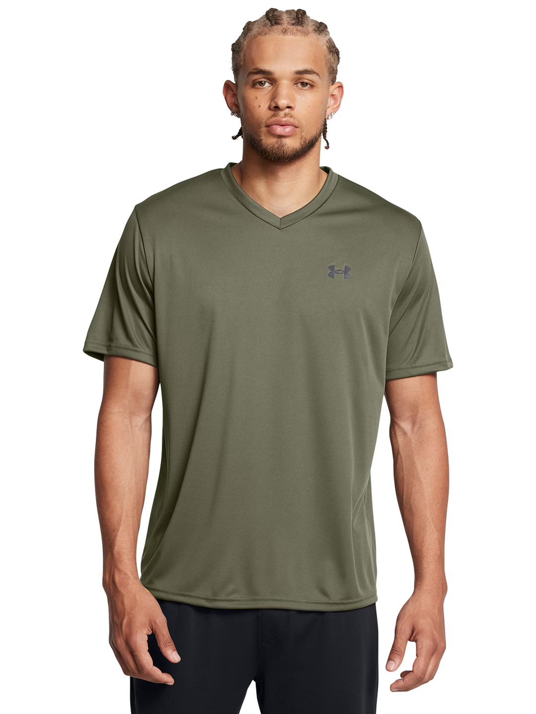 

UNDER ARMOUR Men Velocity V-Neck Relaxed Fit Training T-shirt, Olive