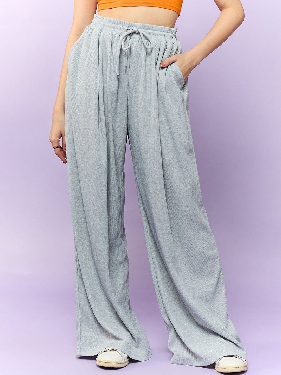 

Outzidr Women Mid Rise Relaxed Fit Track Pants, Grey