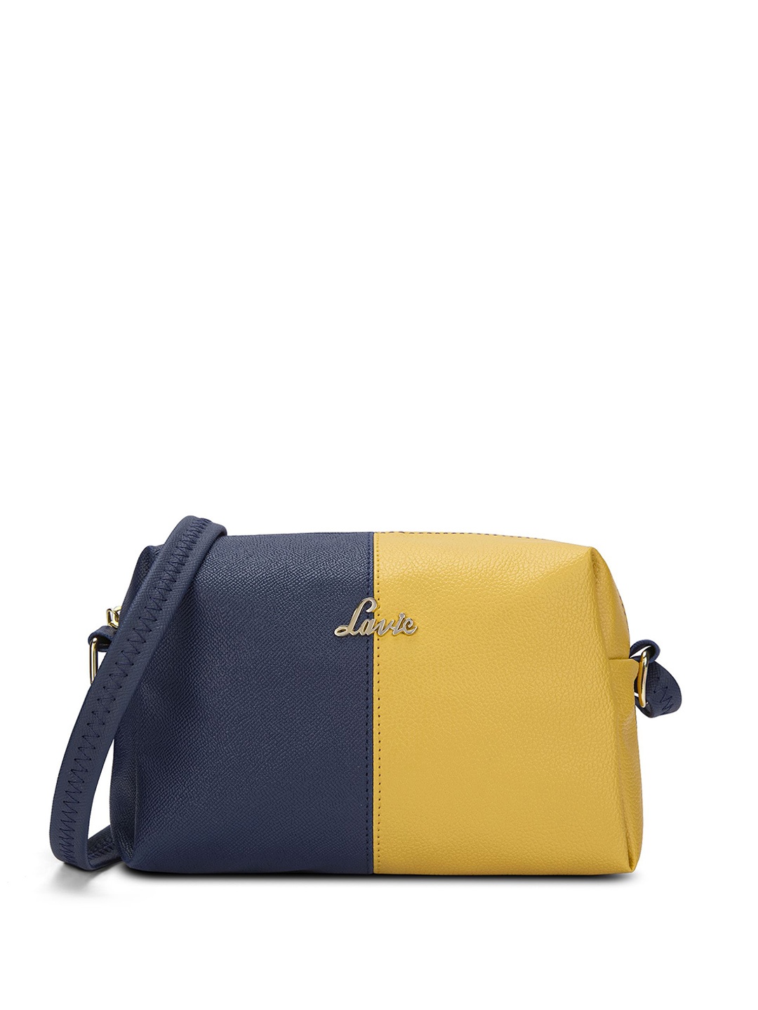 

Lavie Women Colourblocked Crossbody Leather Sling Bag, Navy blue