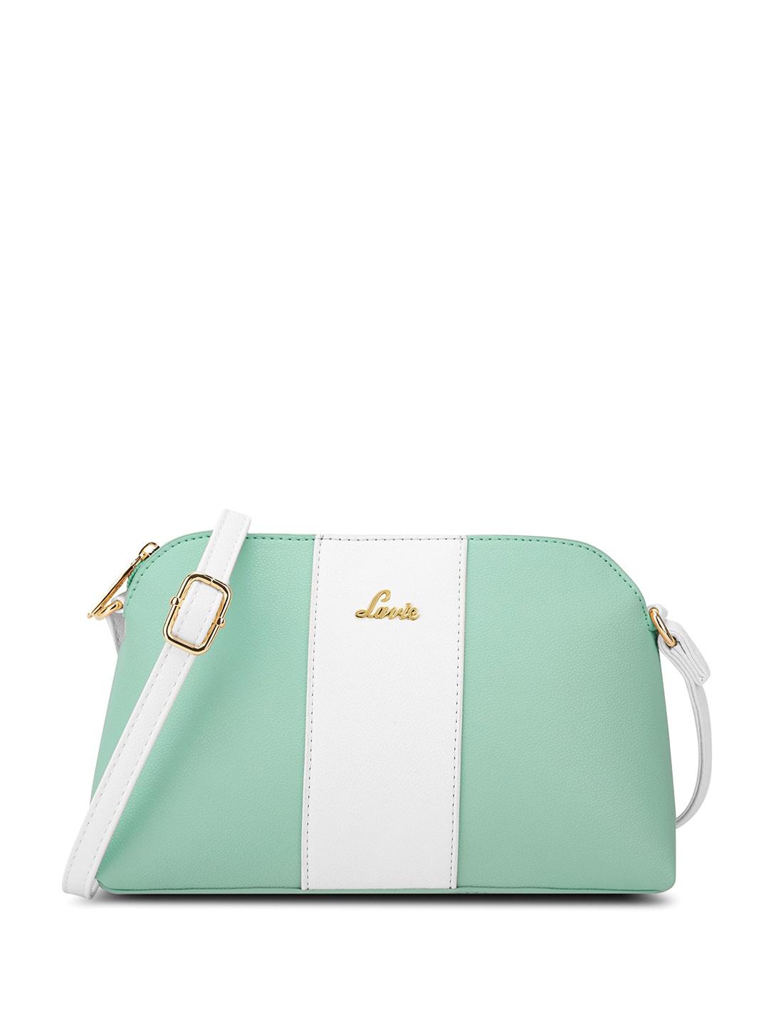 

Lavie Women Colourblocked Structured Leather Sling Bag, Green