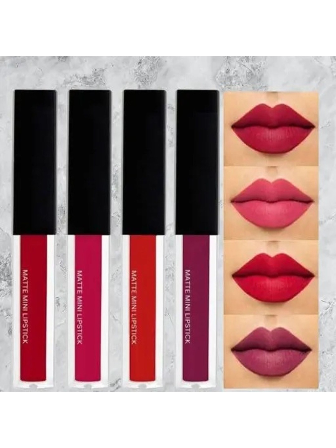 

Fusion Fly Set Of 4 Matte Finish Liquid Matte Lipstick - 12.5 g Each, Red