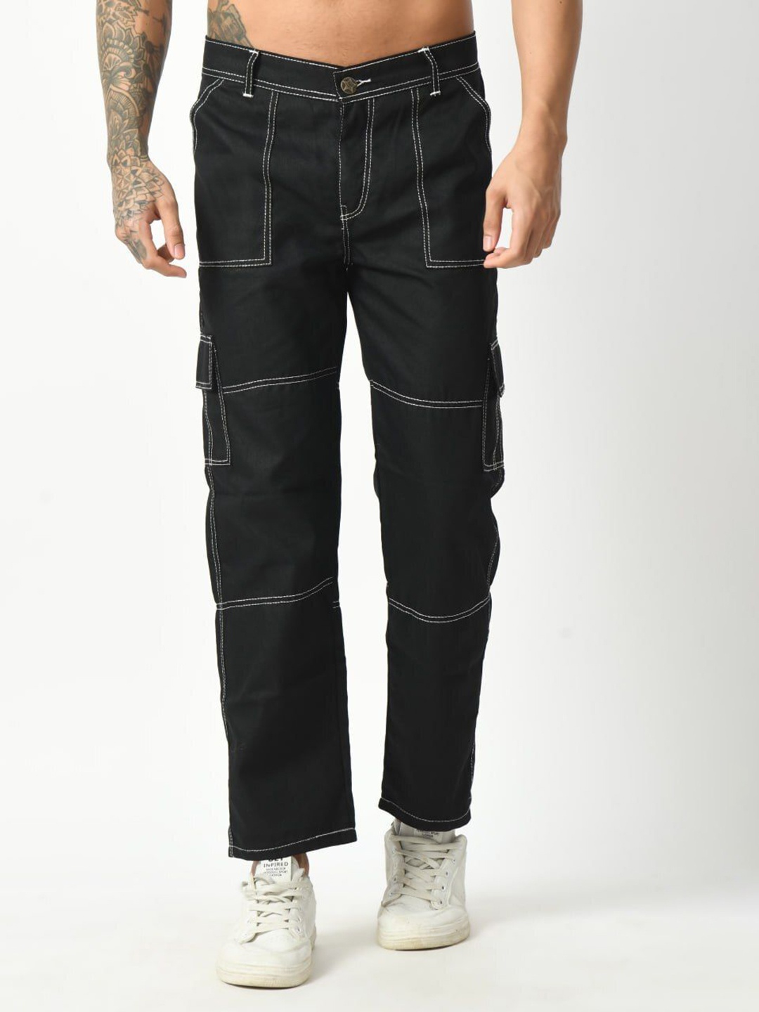 

LINARIA Men Classic Tapered Fit Mid-Rise Jeans, Black