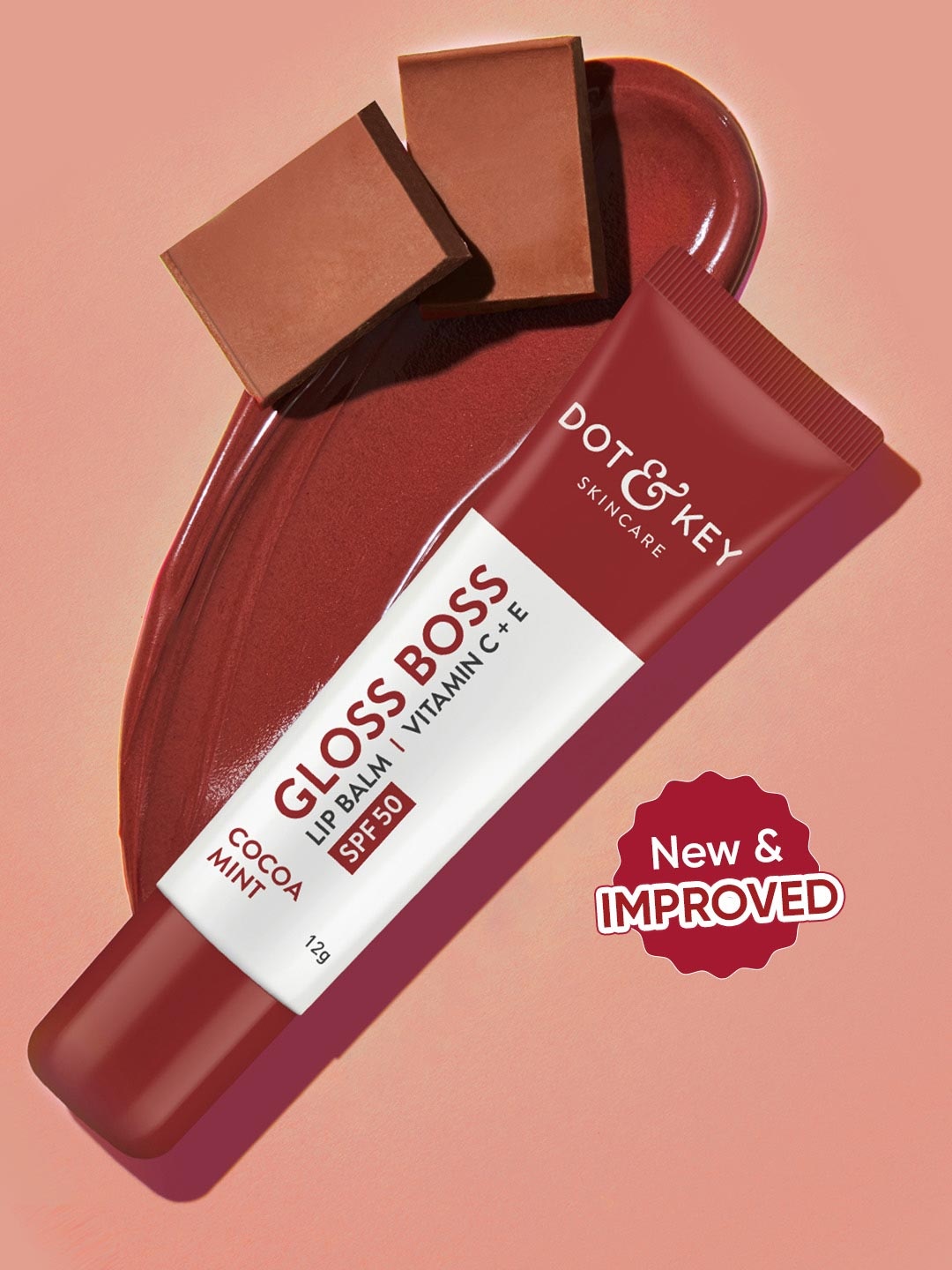 

DOT & KEY Gloss Boss Vitamin C+E Tinted Lip Balm with SPF 50 12 g - Cocoa Mint, Pink