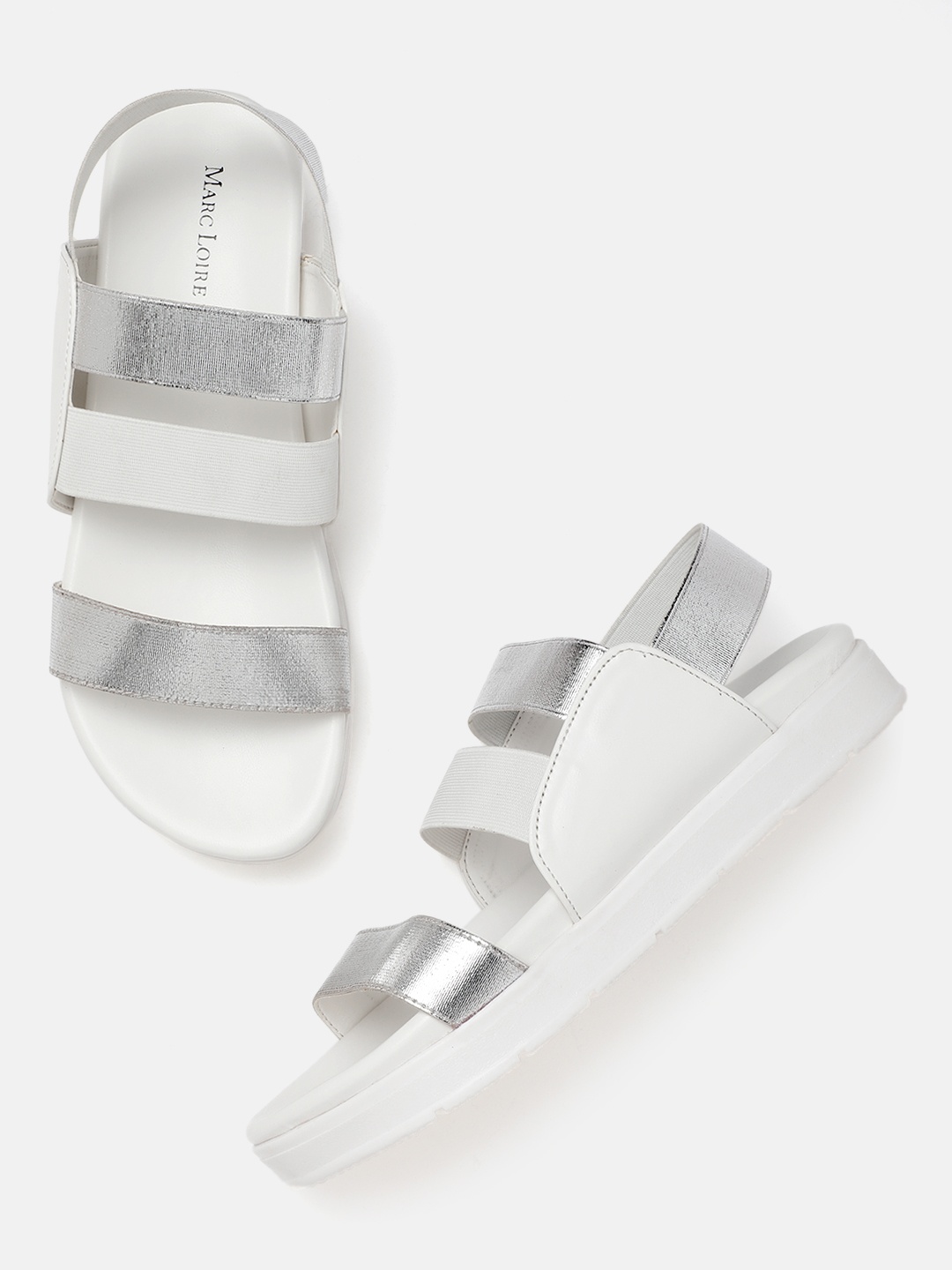 

Marc Loire Backstrap Open Toe Flats, White
