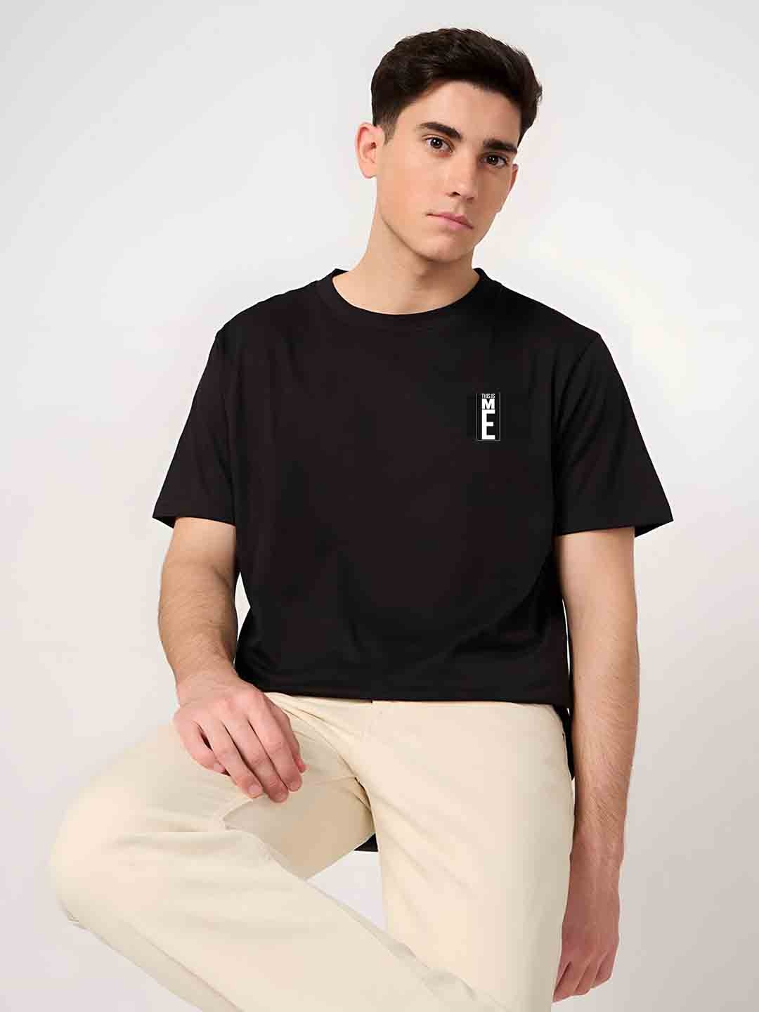 

SZN Men Solid Round Neck Cotton T-shirt, Black