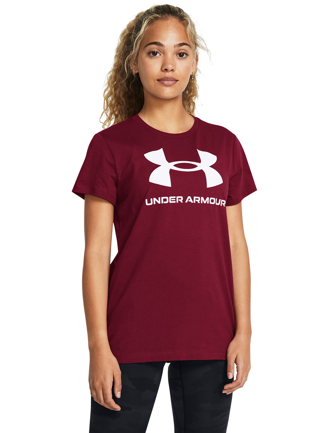 

UNDER ARMOUR Sportstyle Graphic Loose Fit Brand Logo Printed T-shirt, Maroon