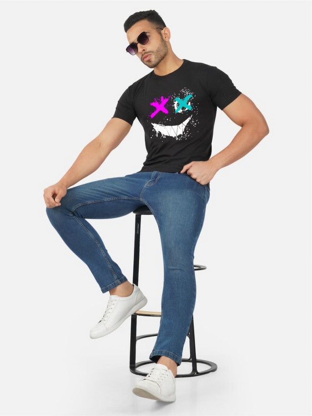 

Moda Rapido Men Bio Finish Graphic Printed Round Neck Cotton T-shirt, Black