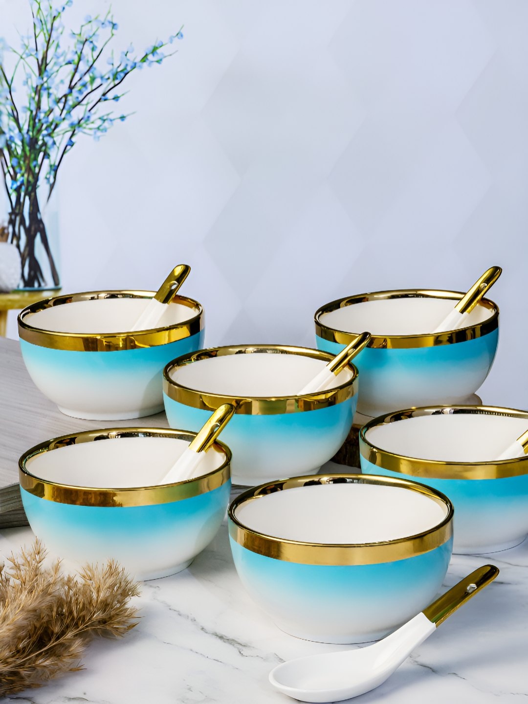 

Roxx White 12 Pieces Porcelain Dishwasher Safe Serving Bowl