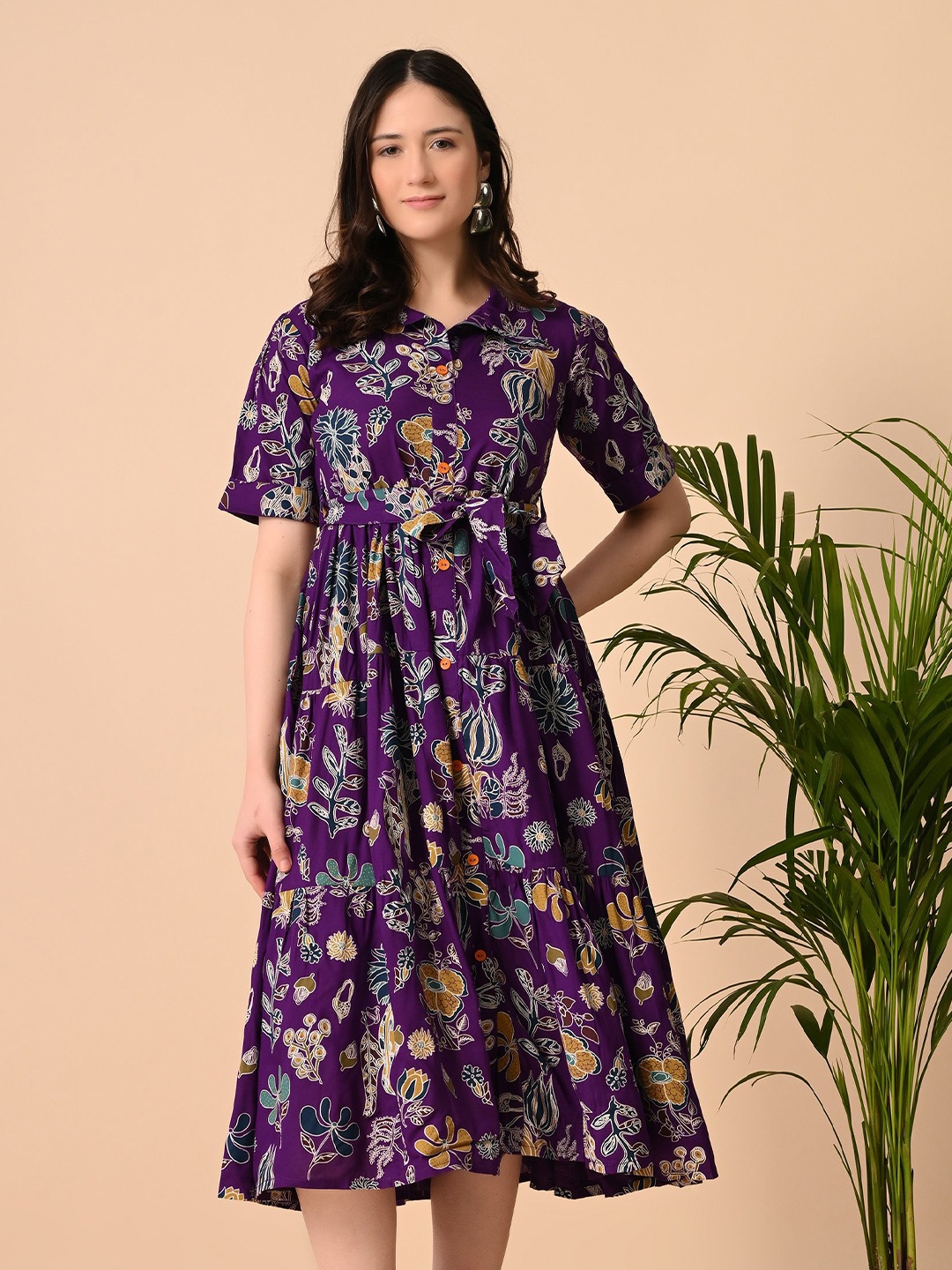 

SANTOLIYA Floral Print Maxi Dress, Purple