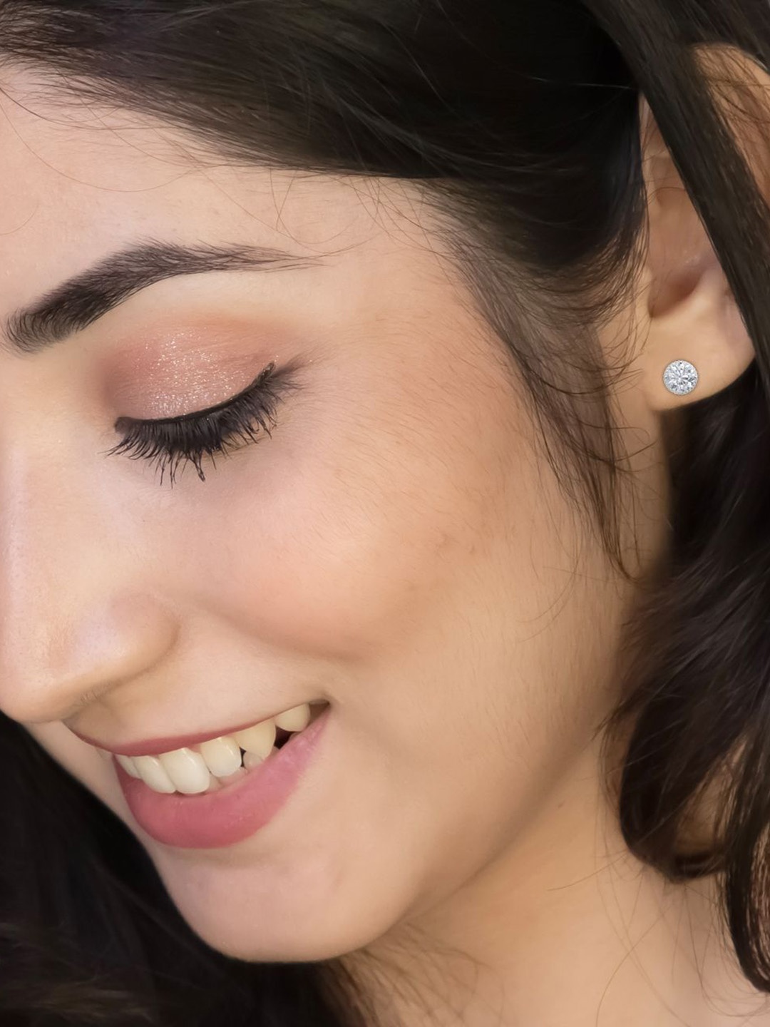 

ANAYRA Sterling Silver-Plated Artificial Stones Studded Circular Studs
