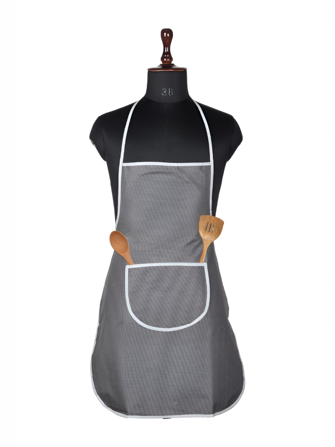 

Aura Grey & White Checked Apron With Center Pocket