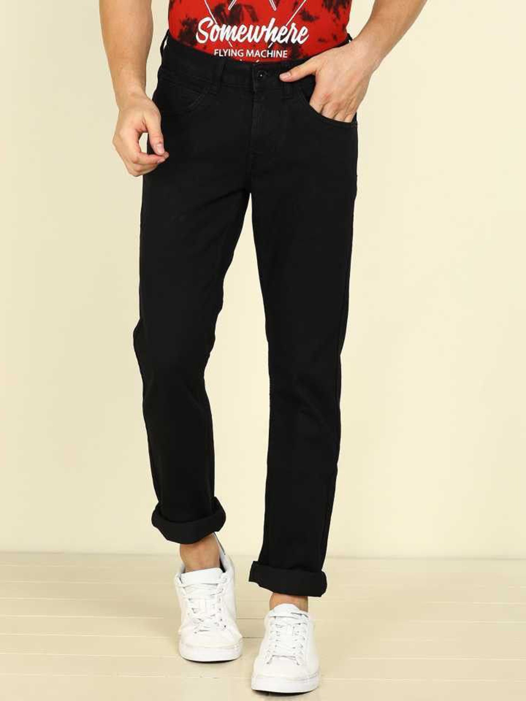 

LINARIA Men Classic Slim Fit Jeans, Black