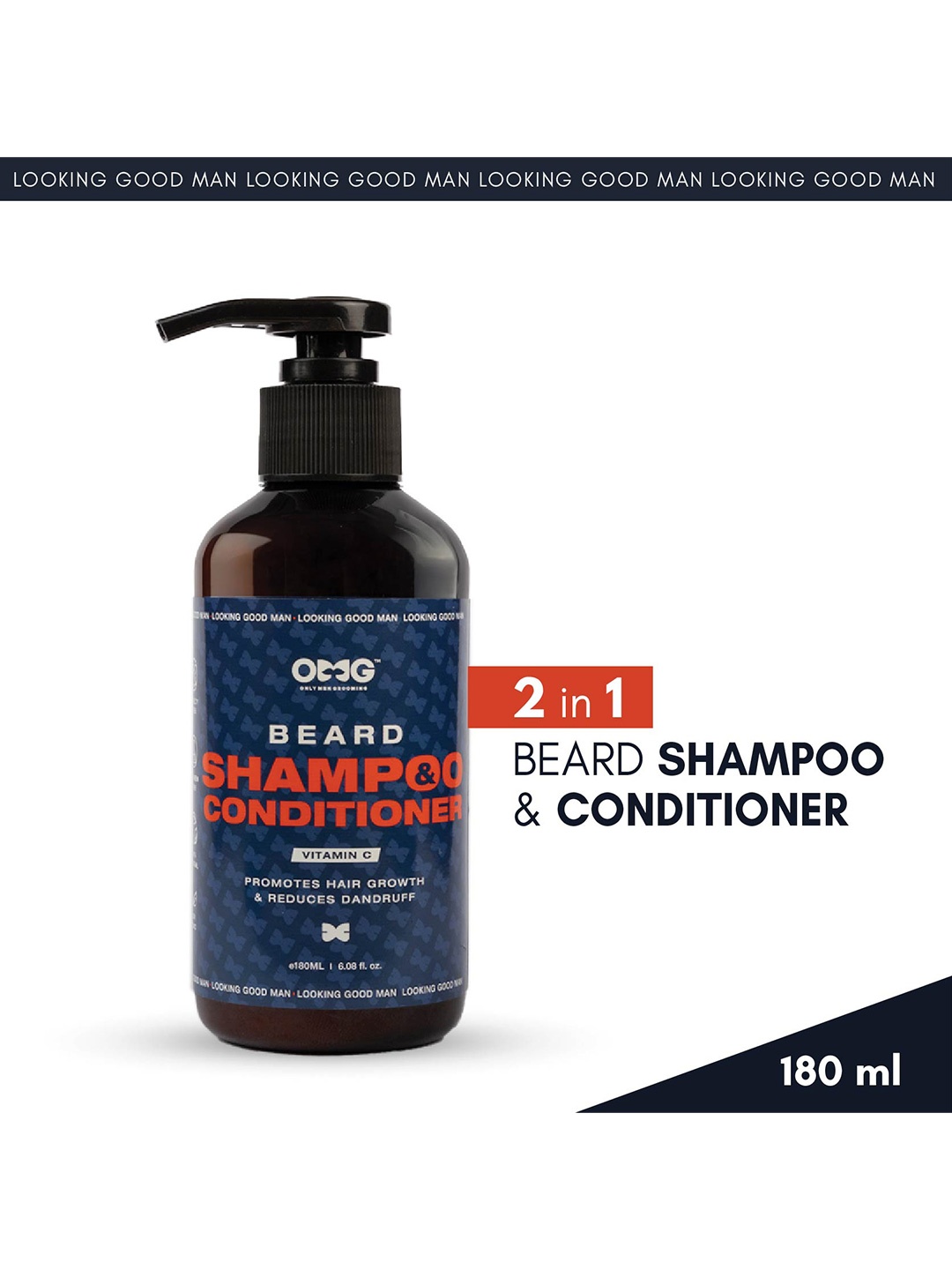 

OMG OnlyMenGrooming Set Of 2 Beard Shampoo & Conditioner - 180 ml & Beard Balm - 100 g, Transparent