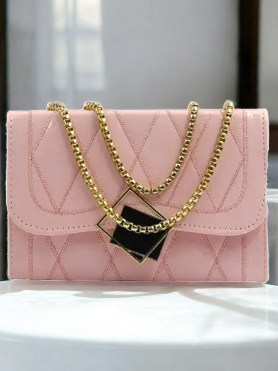 

CLARIS JAMES Women Solid Crossbody Sling Bag, Pink