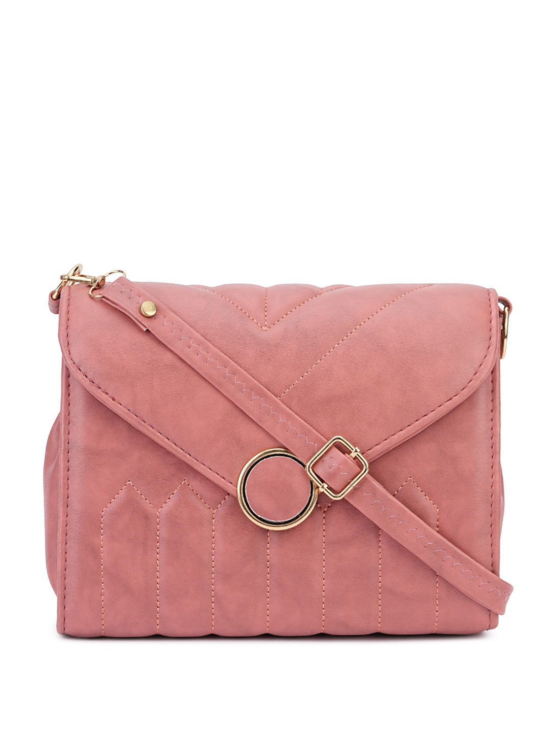 

ZAF Structured Satchel with Quilted, Pink