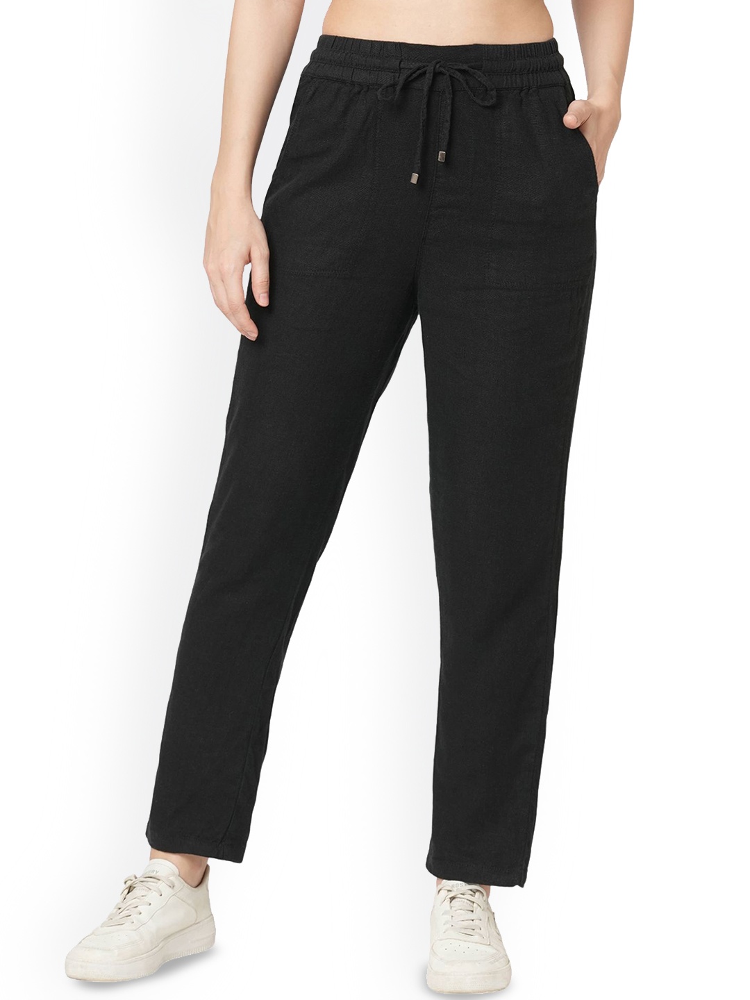 

Kraus Jeans Women High-Rise Culottes Trousers, Black