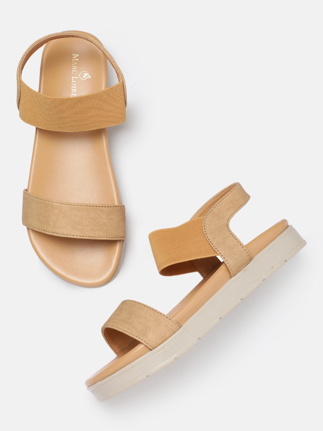 

Marc Loire Textured Open Toe Flats, Beige