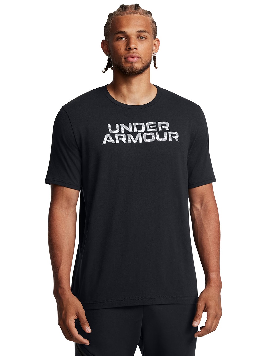

UNDER ARMOUR Typography Printed Stamped Wordmark T-shirt, Black
