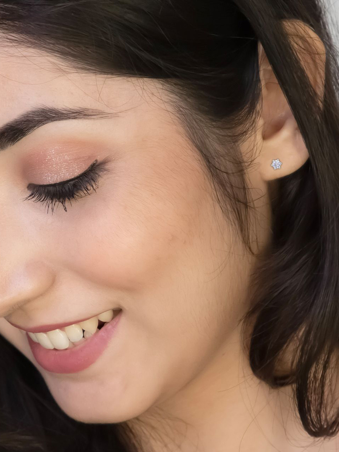 

ANAYRA 925 Sterling Silver-Plated Artificial Stone Studded Circular Shaped Studs