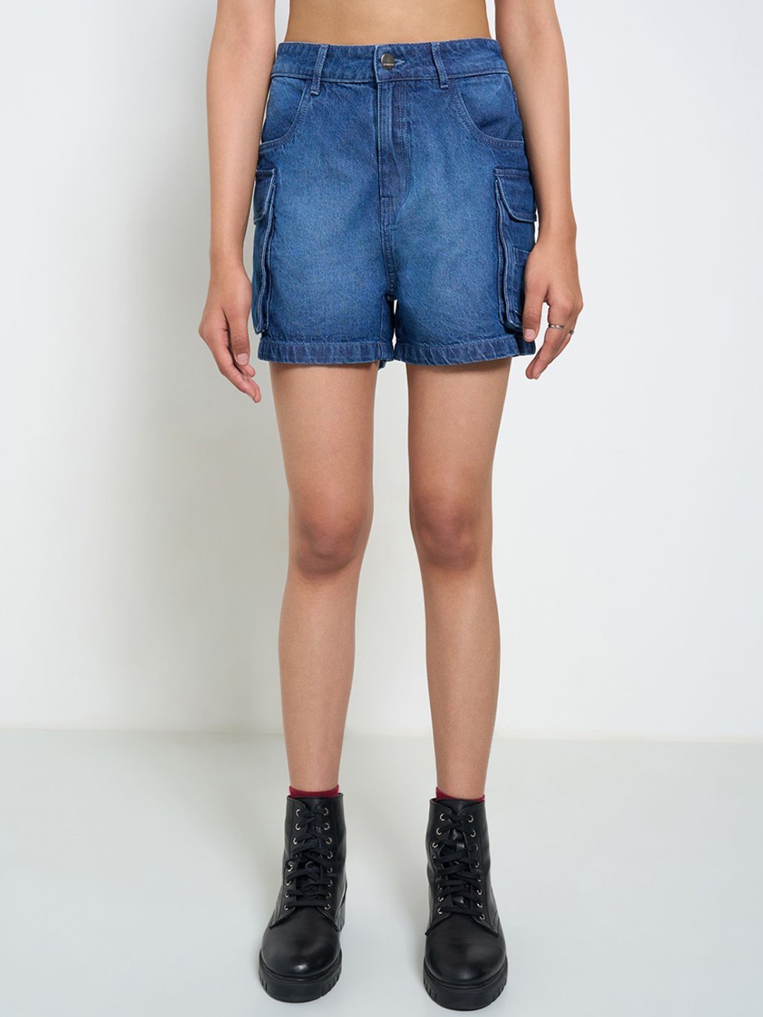

SF JEANS by Pantaloons Women Regular Fit Cotton Denim Shorts, Blue