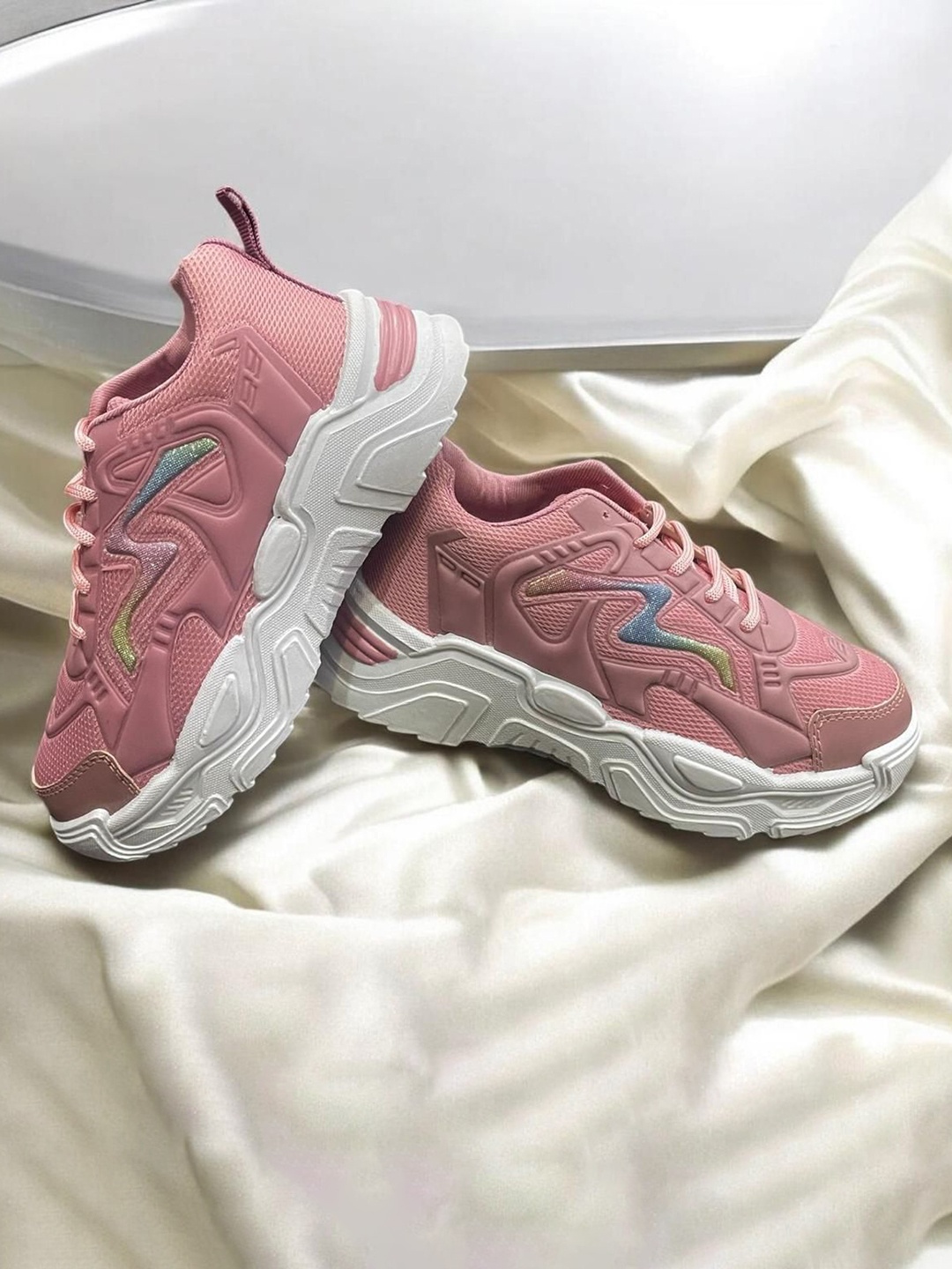 

FABBMATE Girls Printed Sneakers, Pink
