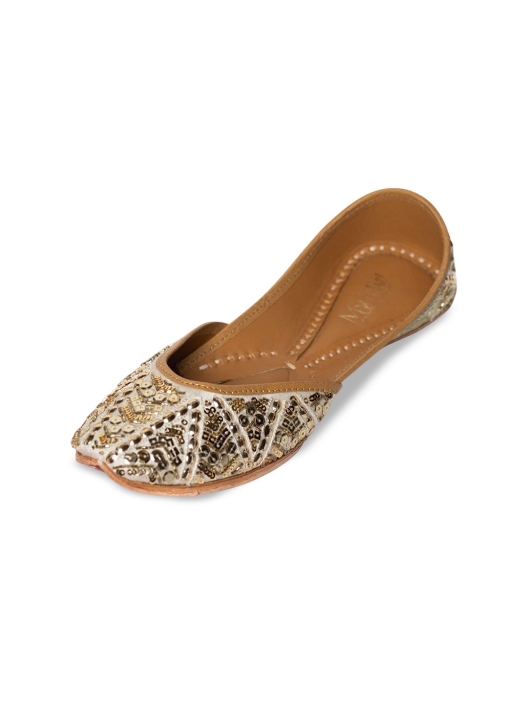 

MyMy footwear Women Embellished T-Strap Flats, Gold