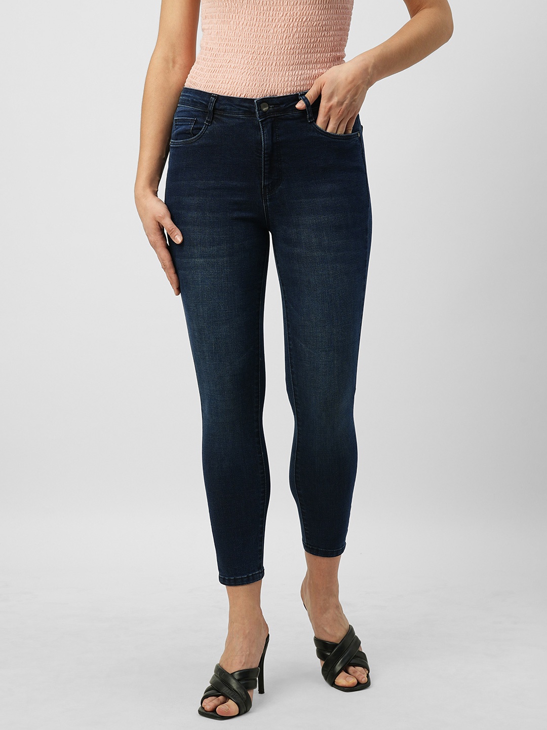 

Kraus Jeans Women Skinny Fit High-Rise Light Fade Jeans, Blue