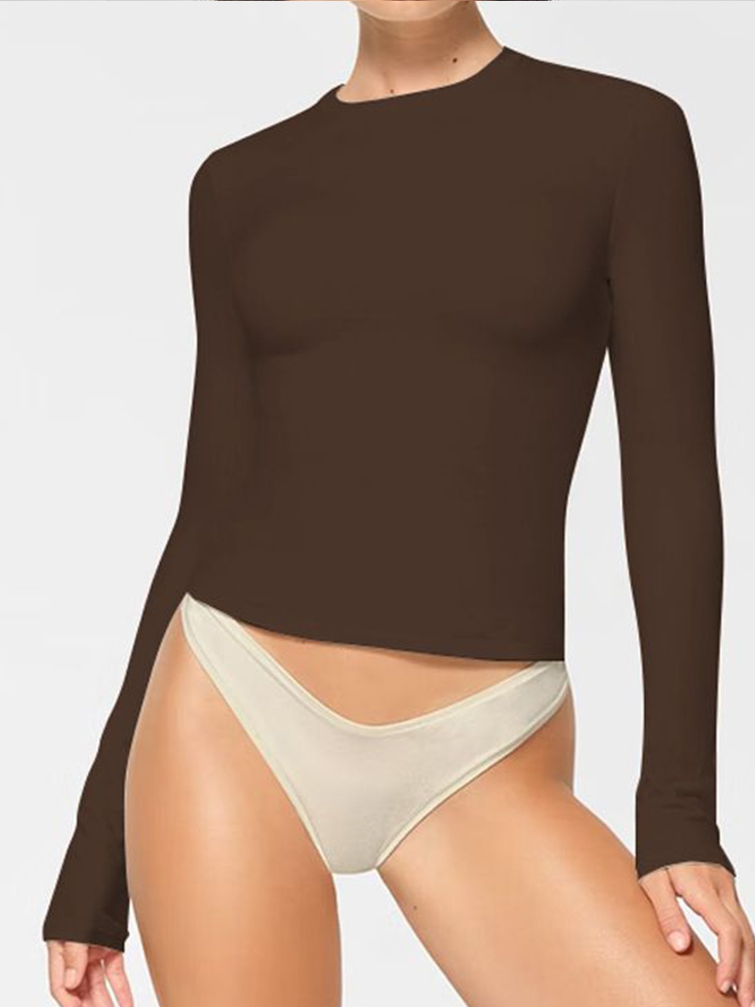 

StyleCast x Revolte Fitted Crop Top, Brown