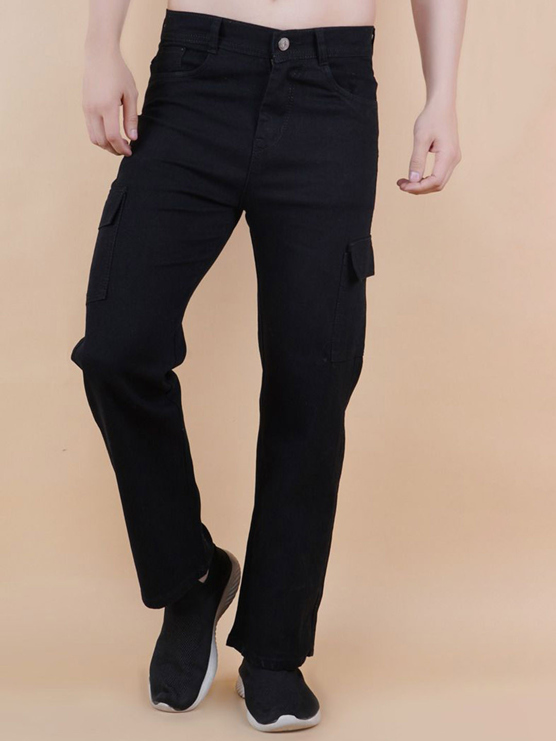 

LINARIA Men Classic Relaxed Fit Stretchable Jeans, Black