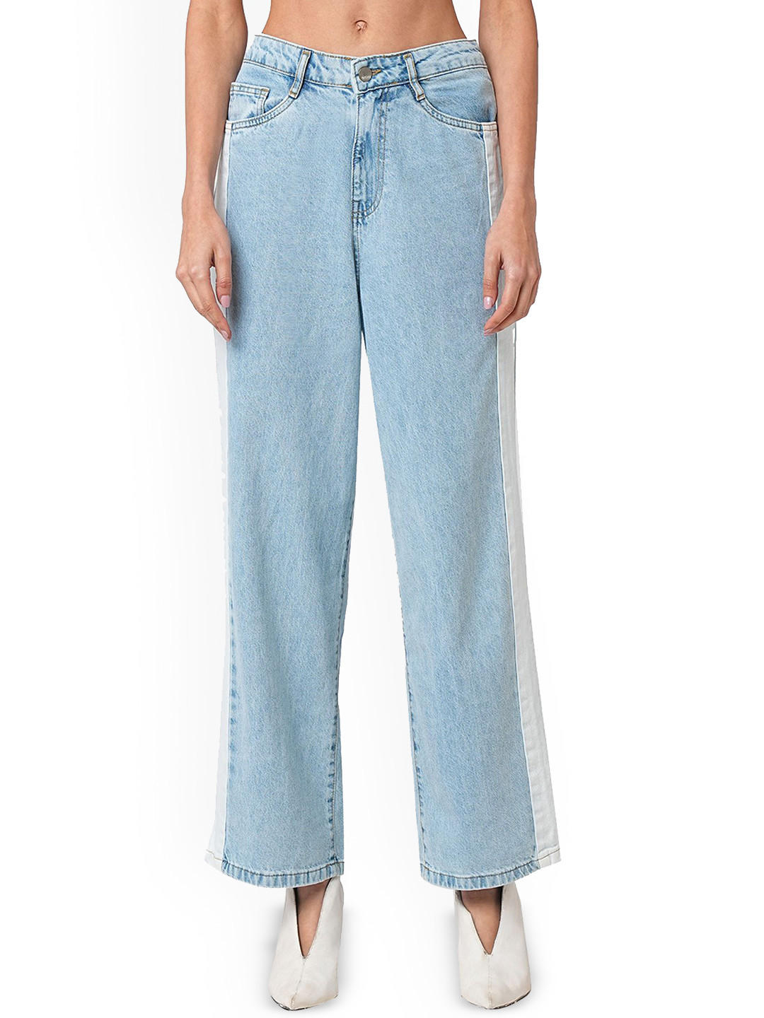

Kraus Jeans Women Wide Leg High-Rise Light Fade Jeans, Blue
