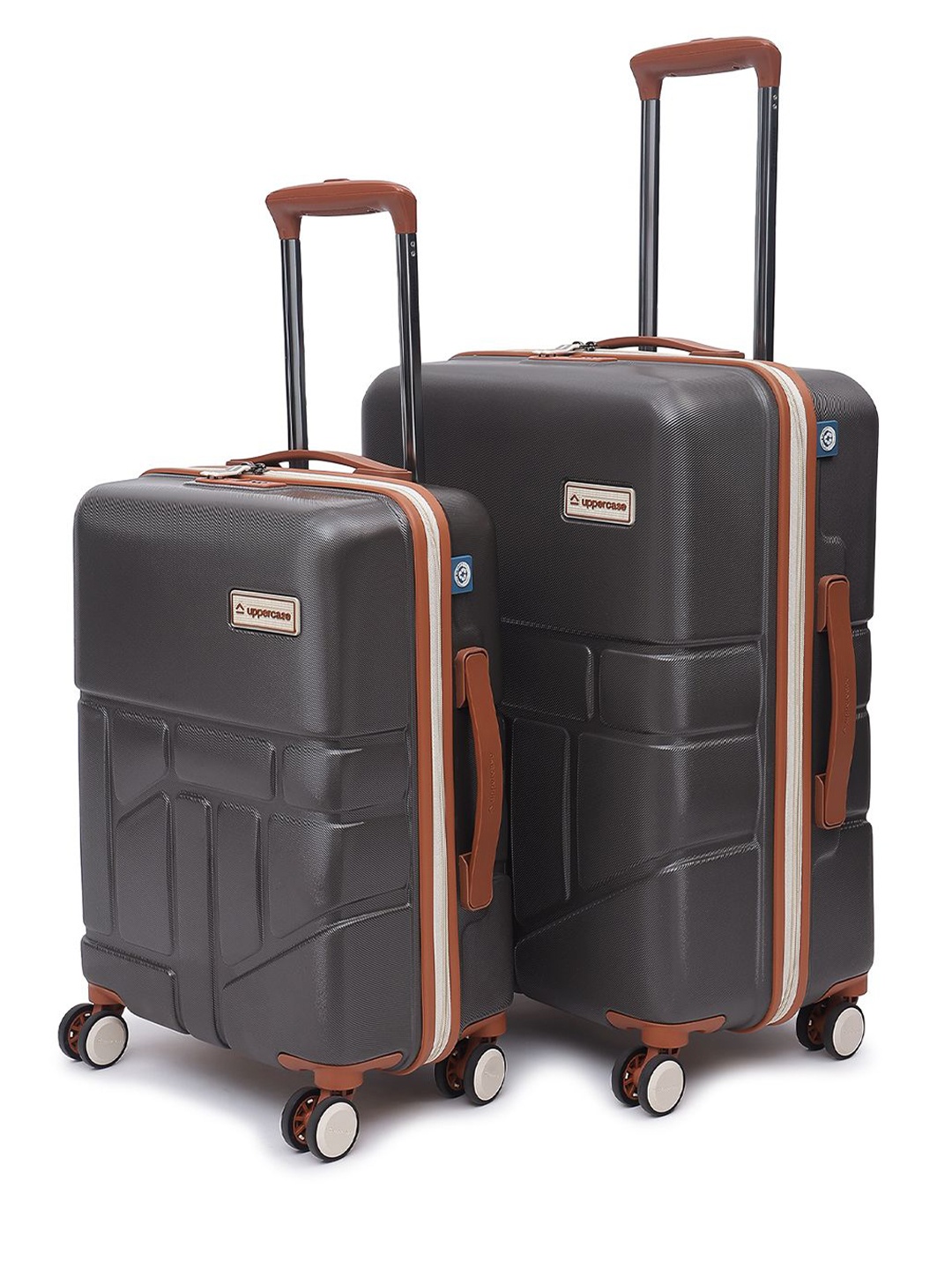 

uppercase Rock Hard Luggage Trolley Bag Set Of 2, Grey