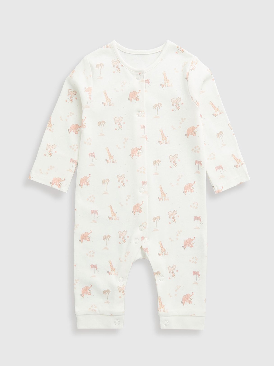 

mothercare Girls Pack Of 3 Printed Cotton Full Sleeves Rompers, Pink