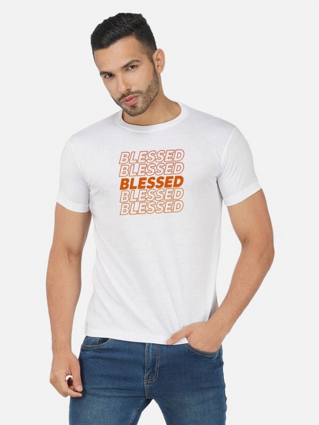 

Moda Rapido Men Bio Finish Graphic Printed Round Neck Cotton T-shirt, White