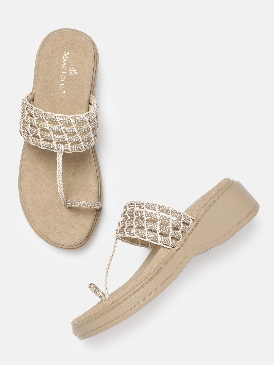

Marc Loire Open Toe Platform Heels, Gold