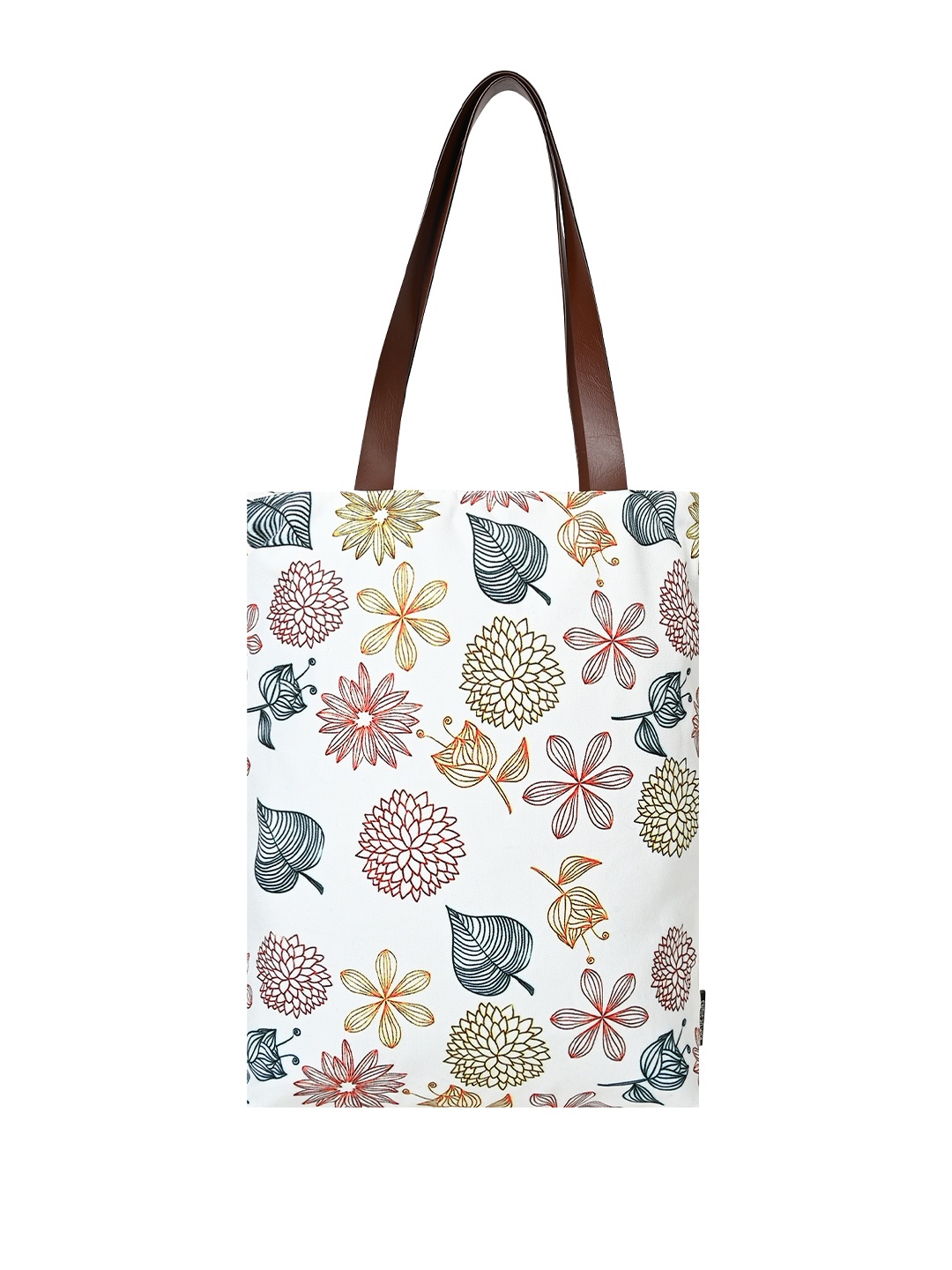 

RAK DESIGNS Women Floral Printed Shopper Canvas Tote Bag, White