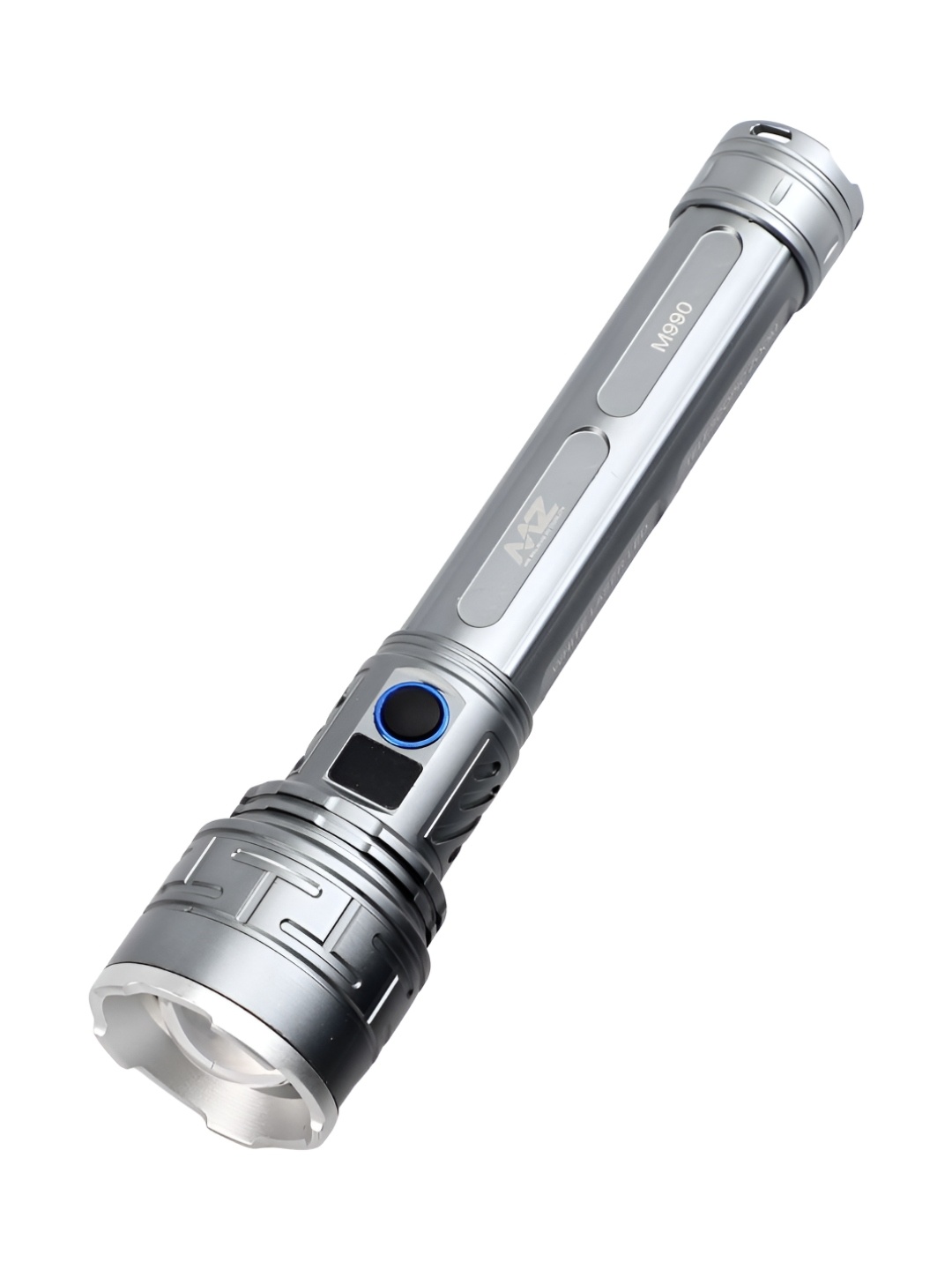 

MZ M990 Silver Toned Metal Rechargeable Led Flashlight