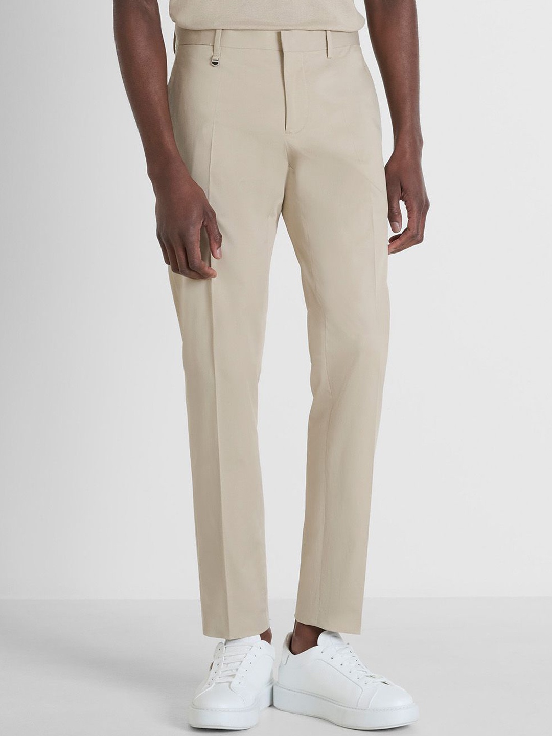 

Antony Morato Men Cotton Slim Fit Chinos Trousers, Beige