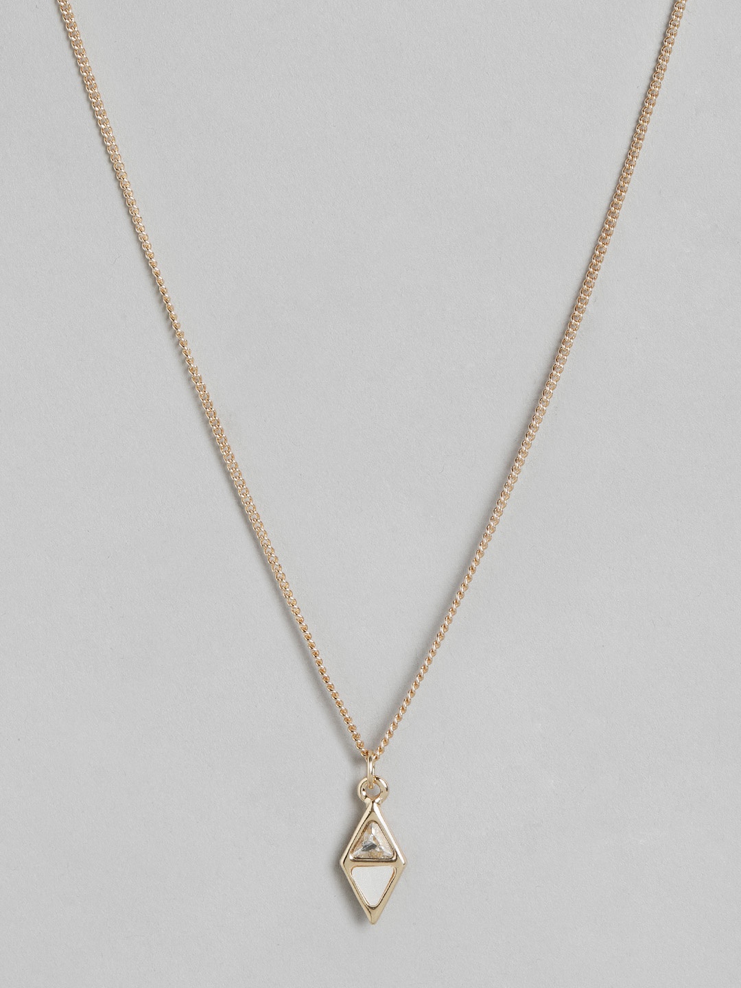 

Forever New Gold Plated Artificial Stones & Beads Studded Minimal Necklace