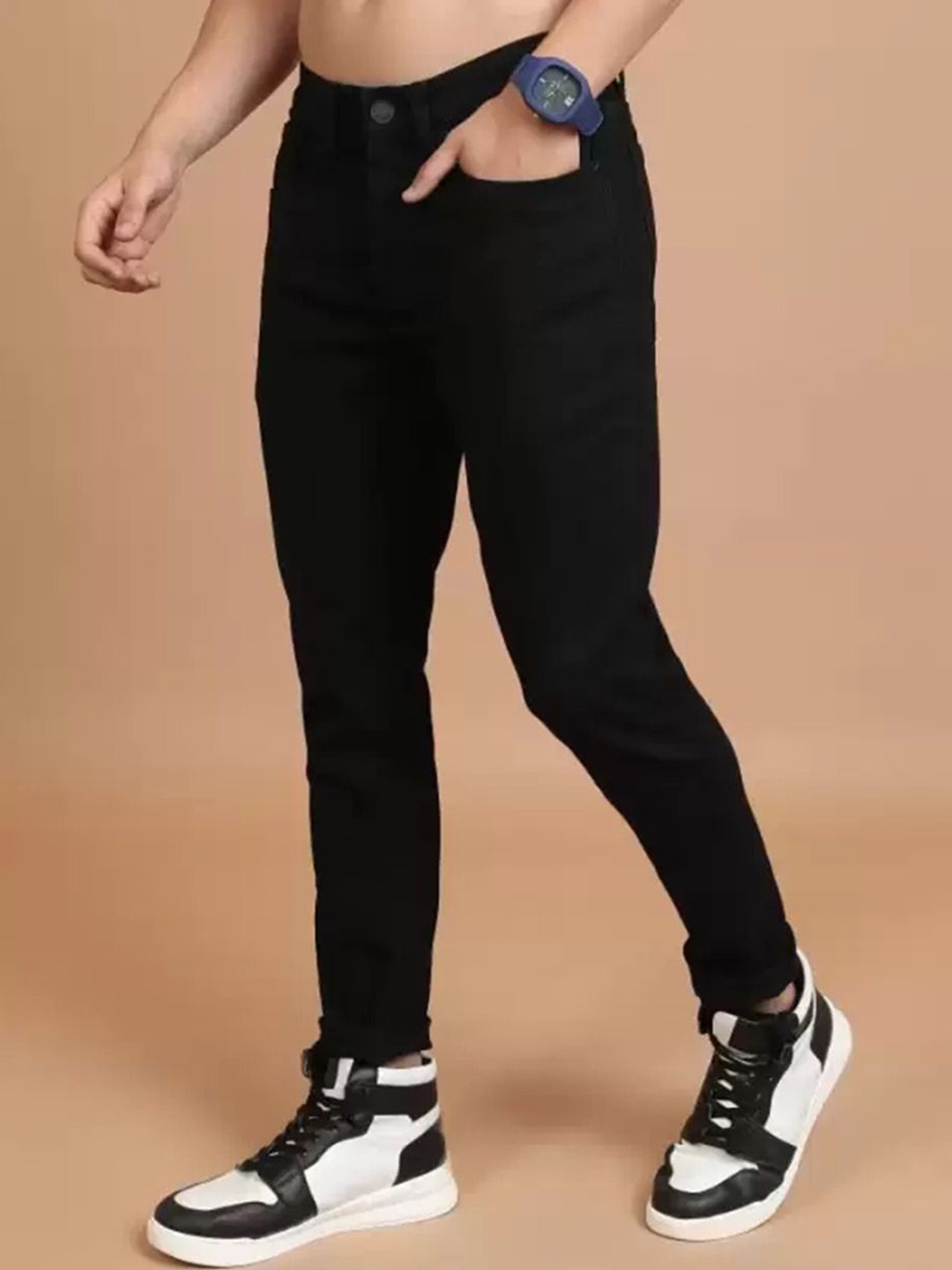 

LINARIA Men Classic Stretchable Jeans, Black