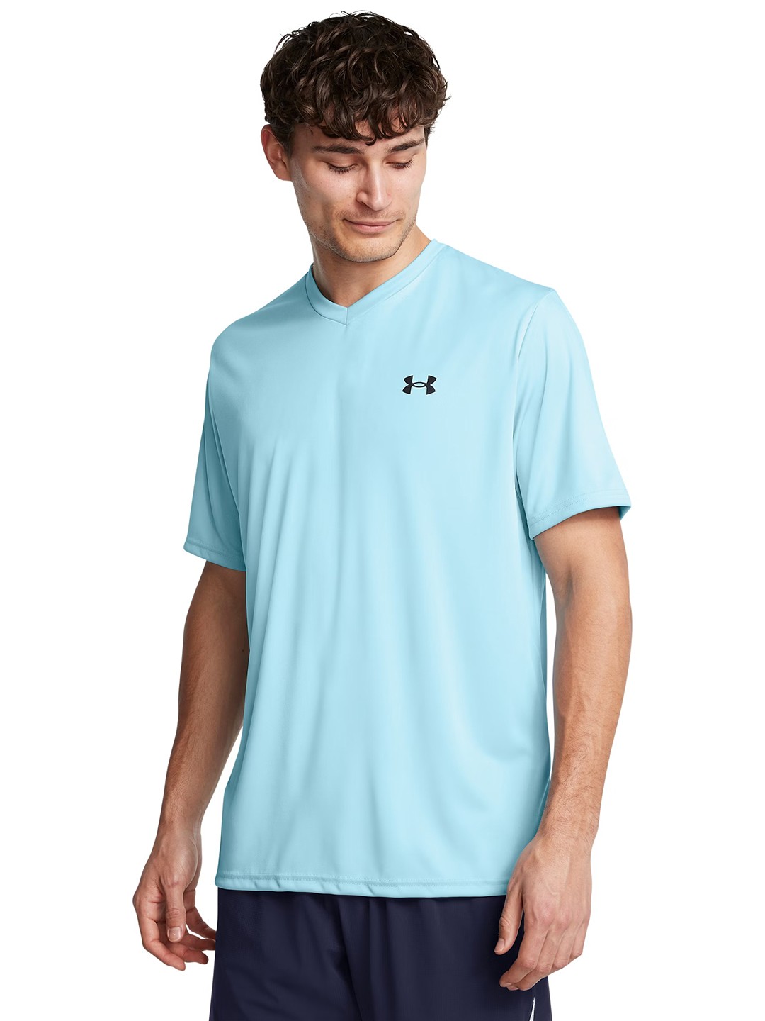 

UNDER ARMOUR Men Velocity V-Neck Relaxed Fit Training T-shirt, Blue