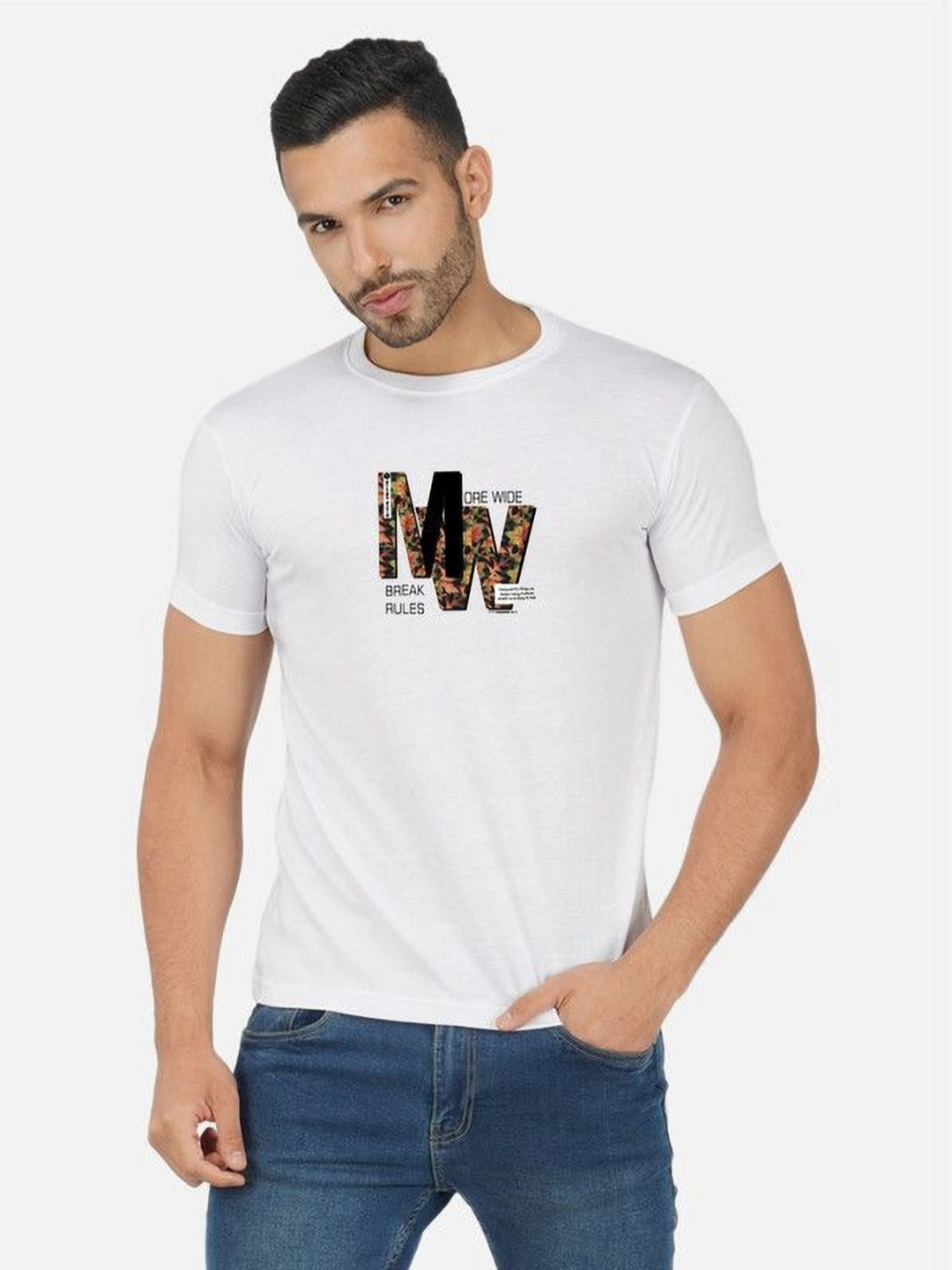

Moda Rapido Men Bio Finish Typography Printed Round Neck Cotton T-shirt, White