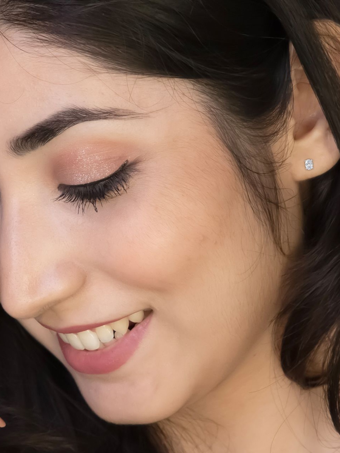 

ANAYRA 925 Sterling Silver-Plated Artificial Stone Studded Circular Shaped Studs