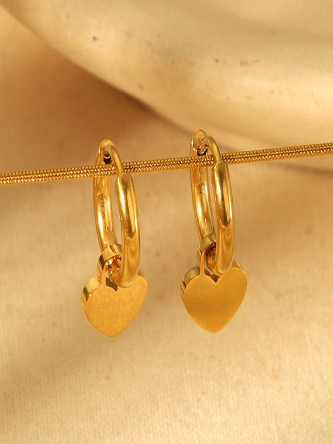 

AQUASTREET 18K Gold-Plated Heart Shaped Drop Earrings