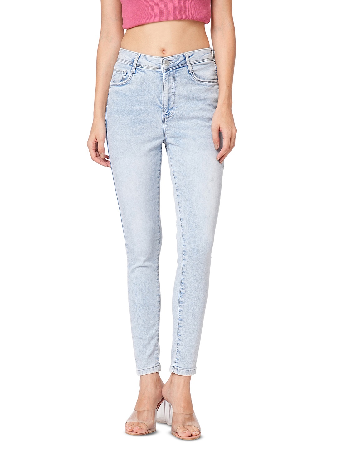 

Kraus Jeans Women Skinny Fit High-Rise Light Fade Jeans, Blue