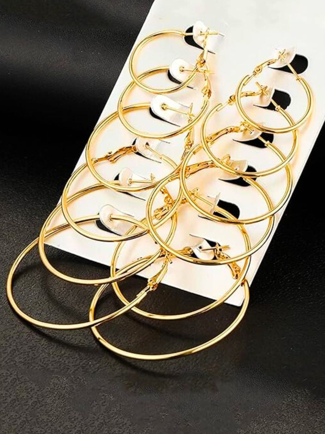 

DressBerry Set of 6 Gold Plated Circular Shaped Hoop Earrings