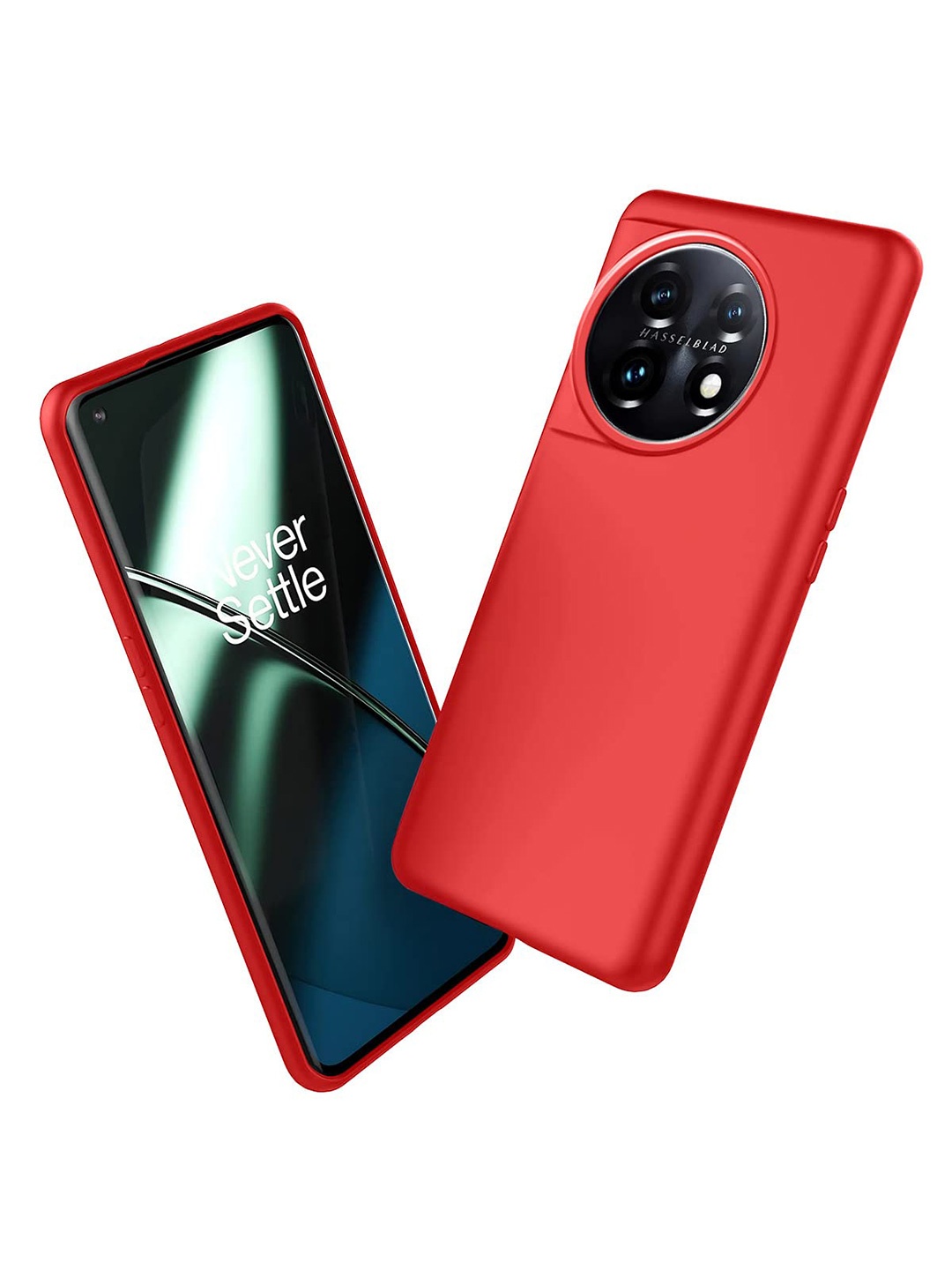 

LIRAMARK Solid OnePlus 11 5G Back Case, Red