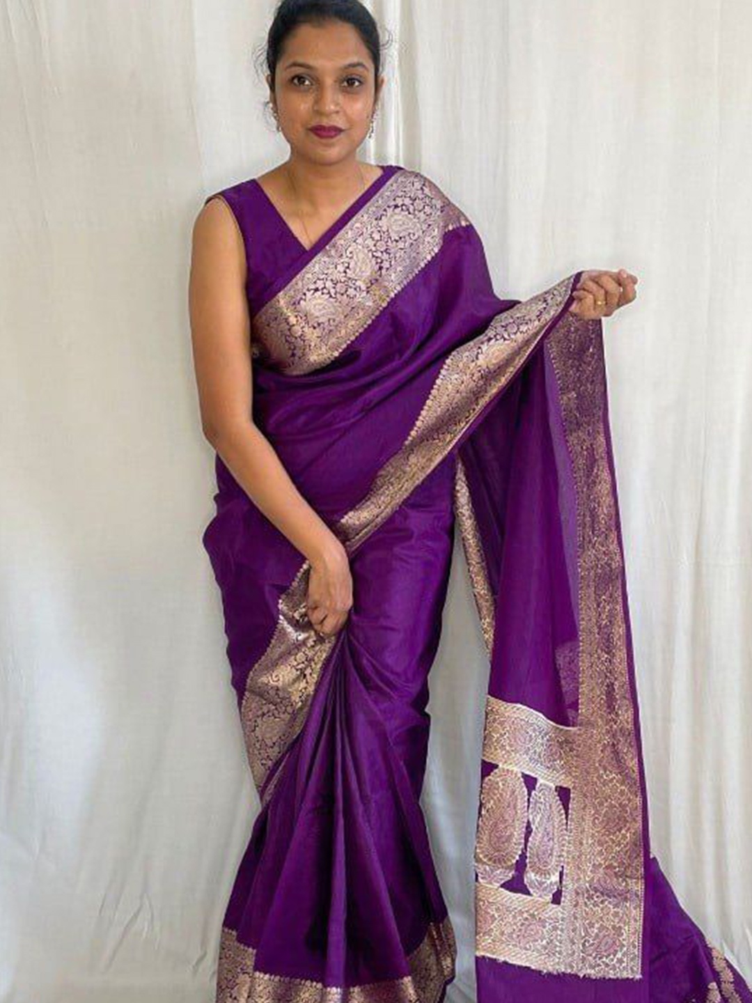 

PAYAL CREATION Woven Design Zari Banarasi Saree, Blue