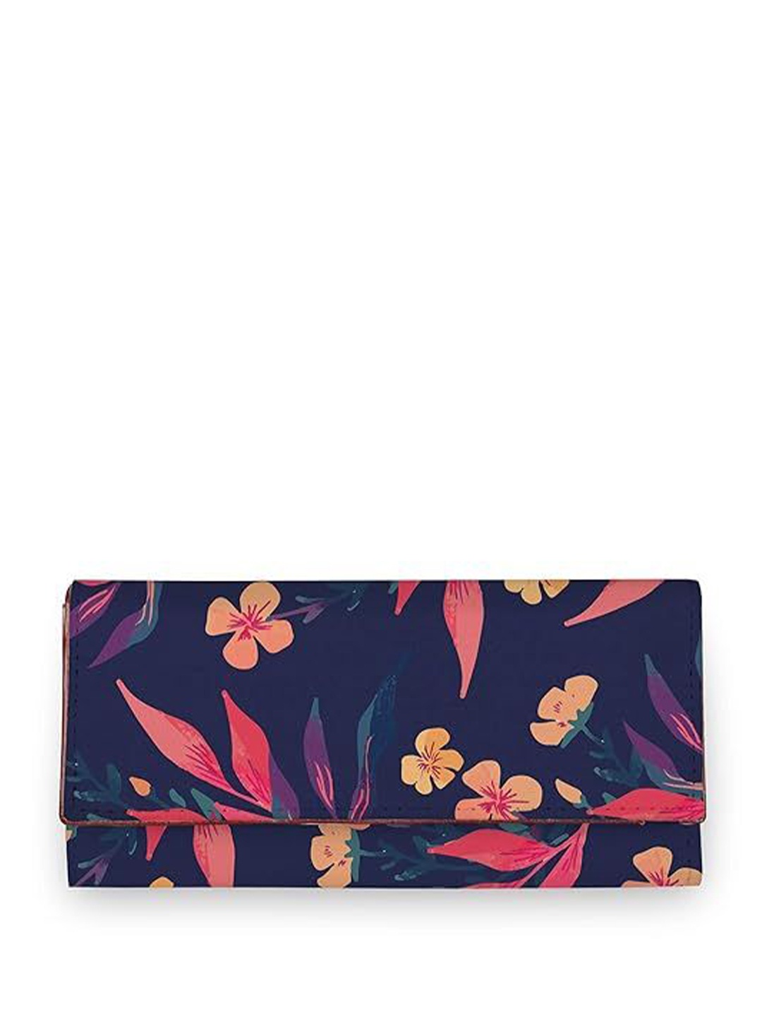 

ShopMantra Women Floral Printed Envelope with SIM Card Holder, Navy blue