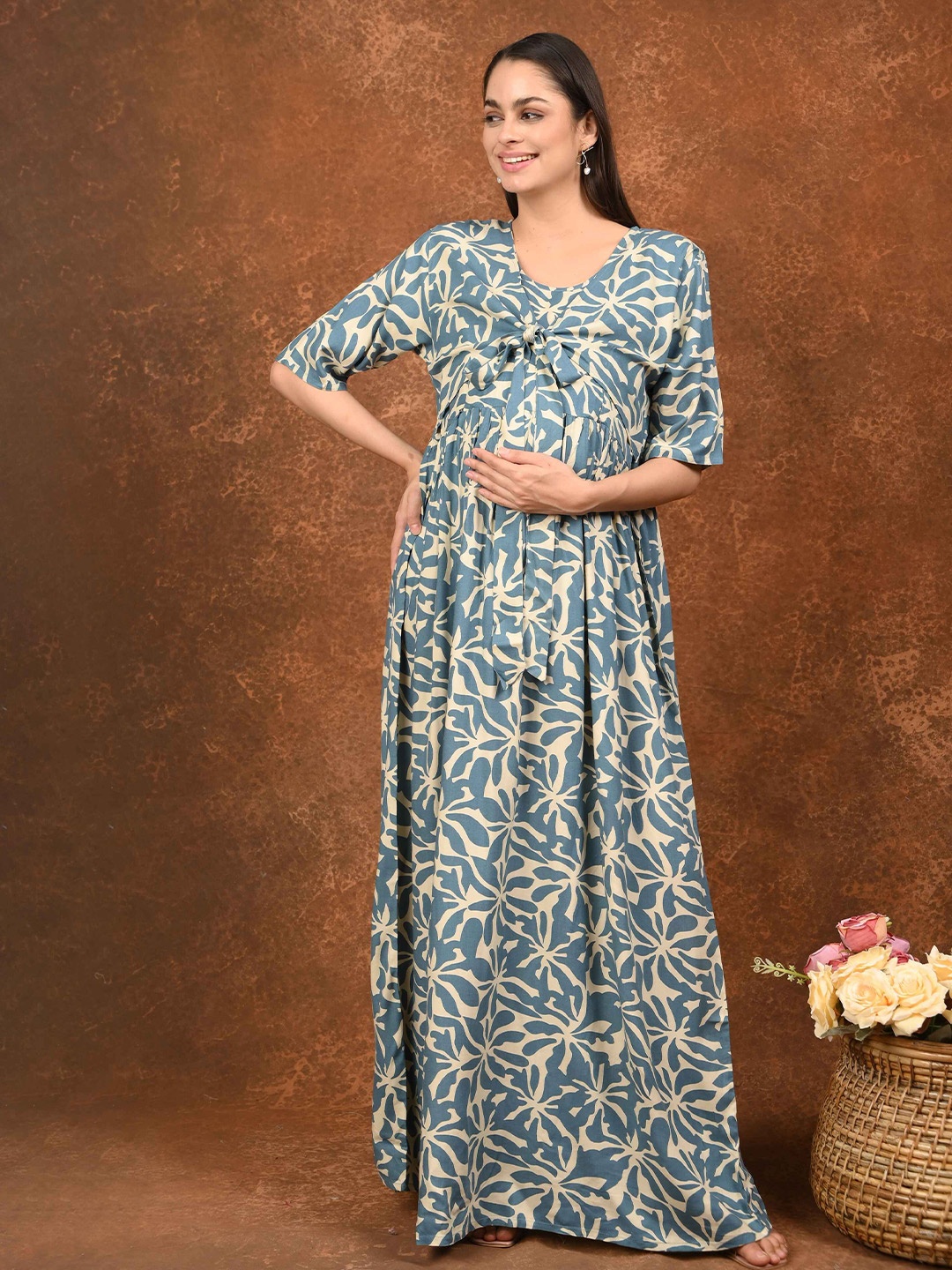 

GOLDSTROMS Print Maternity Maxi Dress, Grey