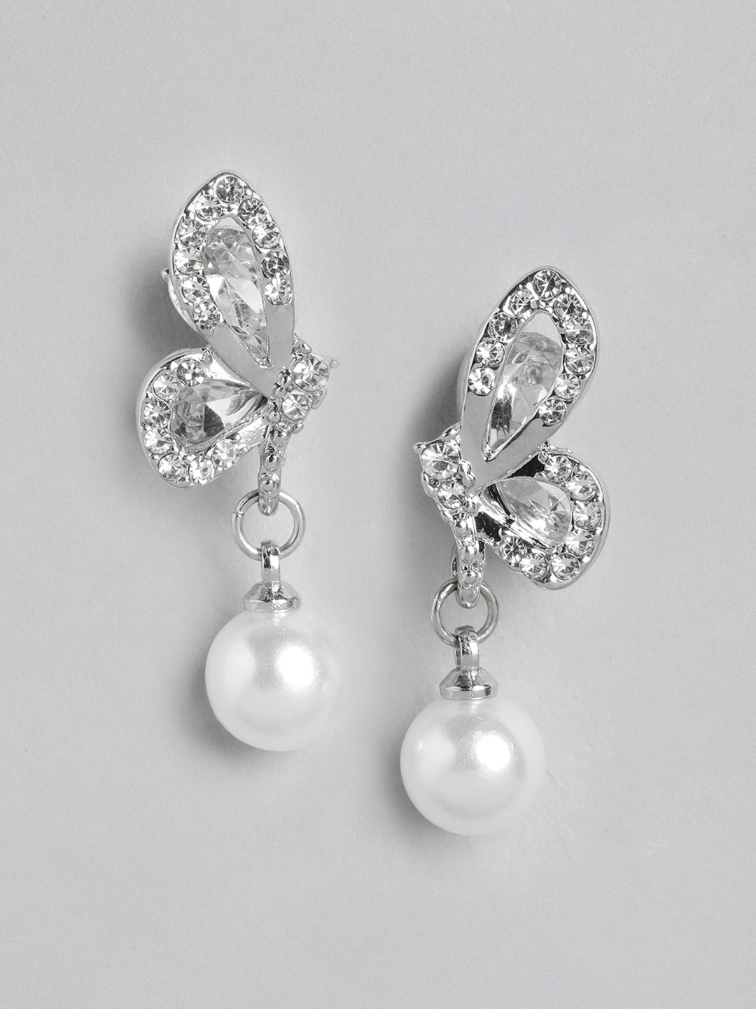 

Forever New Silver-Plated Contemporary Butterfly Drop Earrings